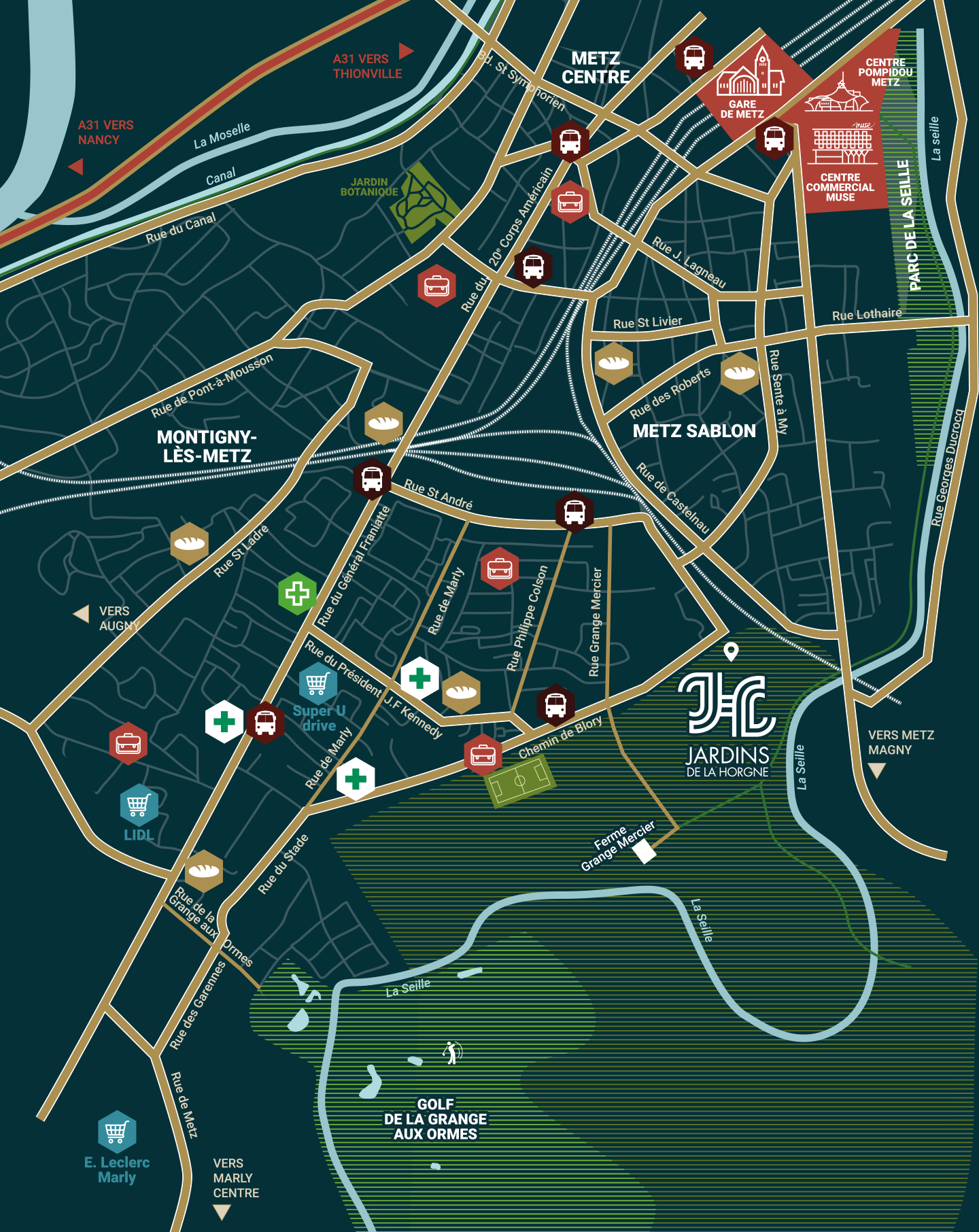 Les Jardins de la Horgne - Appartements neufs à Montigny-lès-Metz - Situation